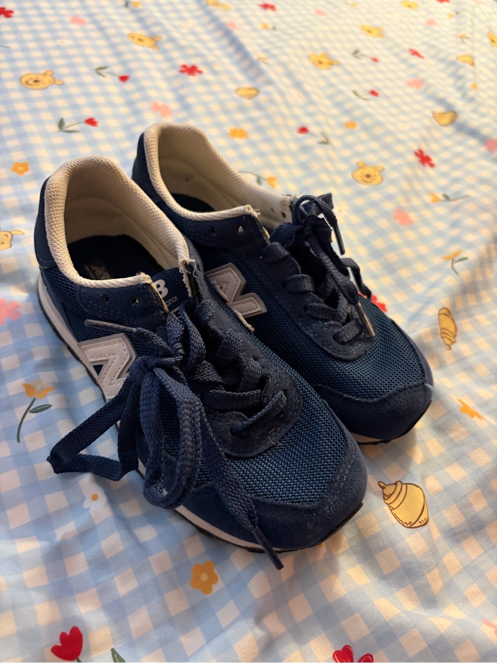 New Balance Navy and White Kids Sneakers